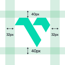 Clear-space diagram for the standalone Vanar logo mark